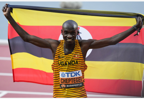 Ugandans celebrate Cheptegei's 10,000m win at World Championships